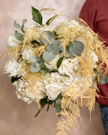 White roses winter bouquet