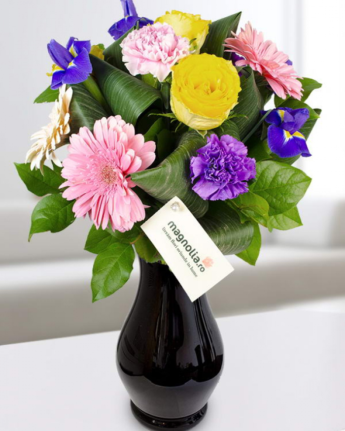Buchet flori multicolore – imaginea 1