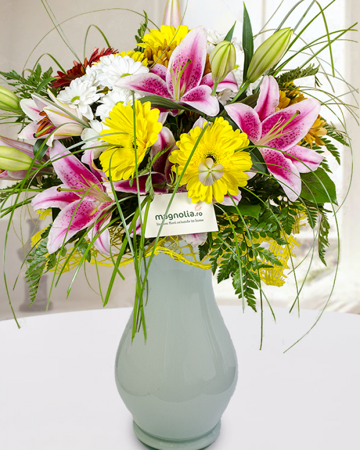 Buchet flori mix multicolore