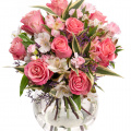 Buchet flori in culori pastel