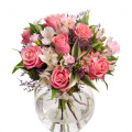 Buchet flori in culori pastel