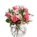 Buchet flori in culori pastel