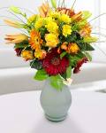 Buchet trandafiri crizanteme si gerbera – imaginea 1