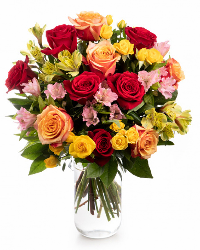 Buchet trandafiri si alstroemeria – imaginea 1