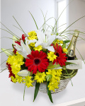 Aranjament Crini Gerbera şi Crizanteme