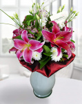 Buchet Crini Crizanteme şi Eustoma – imaginea 1