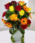 Buchet cu gerbera trandafiri și garoafe – imaginea 1