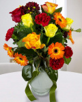 Bouquet of roses gerberas and carnations – the image 1