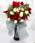 Euphorbia and roses bouquet – imaginea 1