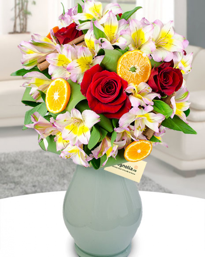 Buchet trandafiri și alstroemeria – imaginea 1