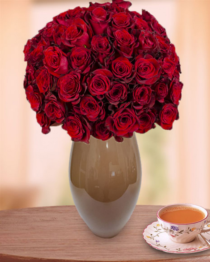 91 red roses bouquet – imaginea 1