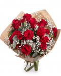 Bouquet of roses and gypsophila – imaginea 1