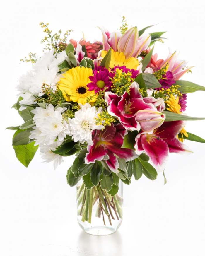 Buchet gerbera şi crizanteme – imaginea 1