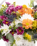 Basket with chrysanthemums and solidago – imaginea 2