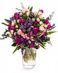 Bouquet with miniature roses, freesias and tulips – the image 1
