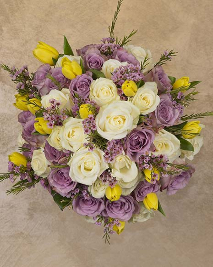 Luxury bouquet with roses and tulips – imaginea 2