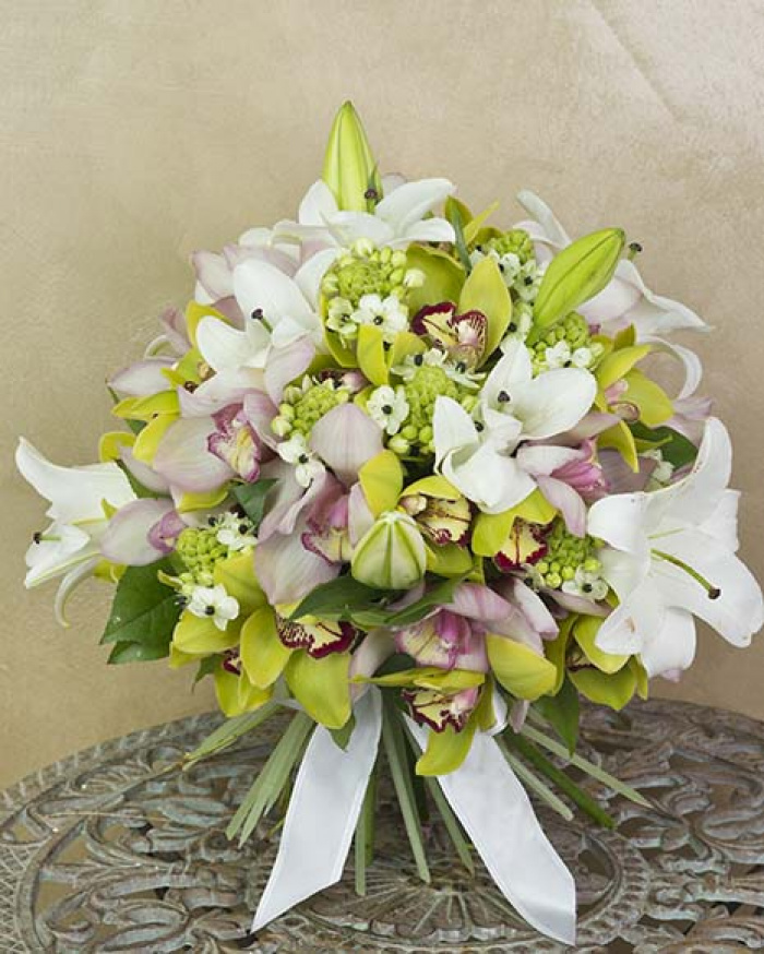 Orchids and lilies luxury bouquet – imaginea 1