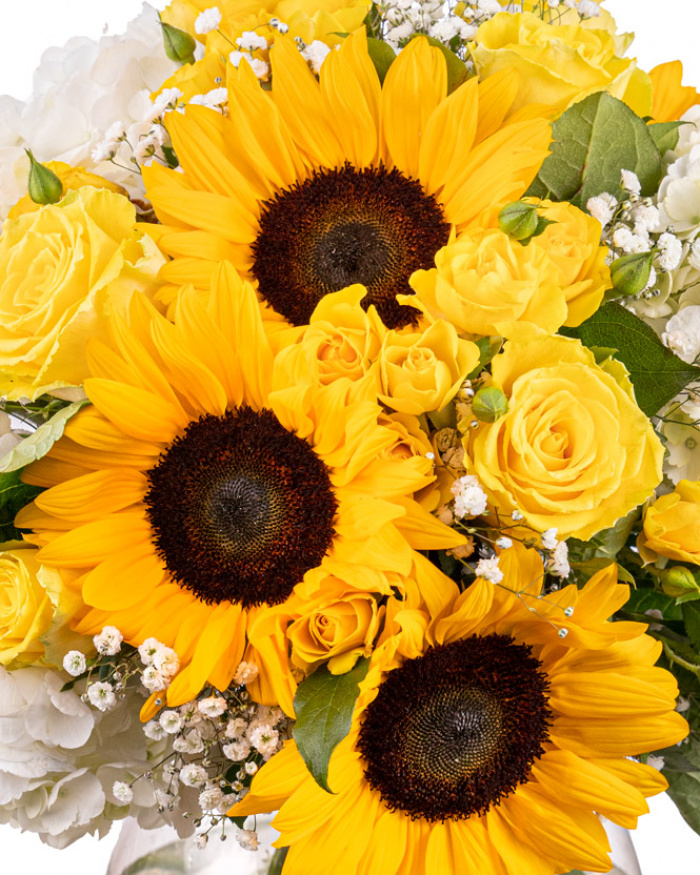 Bouquet of sunflowers and hydrangeas – imaginea 2