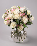 Buchet 15 trandafiri albi – imaginea 1