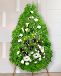 Coroană funerară cu gerbera şi cale – imaginea 1