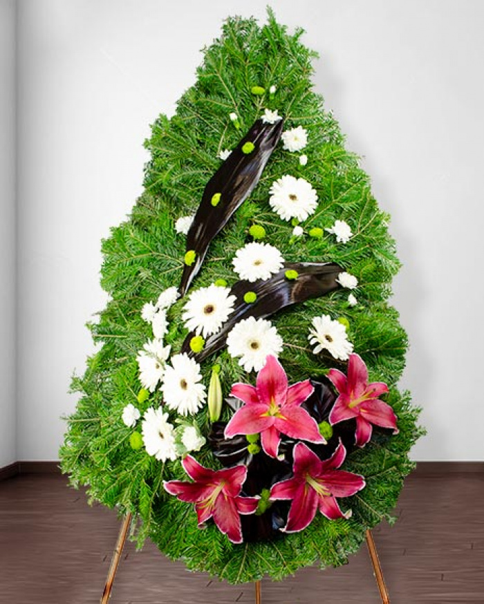 Coroană funerară cu crini imperiali – imaginea 1