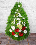 Funeral wreath with orchids and gerberas – imaginea 1