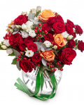Roses and hypericum bouquet – imaginea 1
