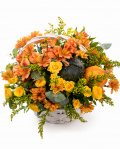 Basket with roses and asltroemeria – imaginea 1