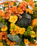 Basket with roses and asltroemeria – imaginea 2