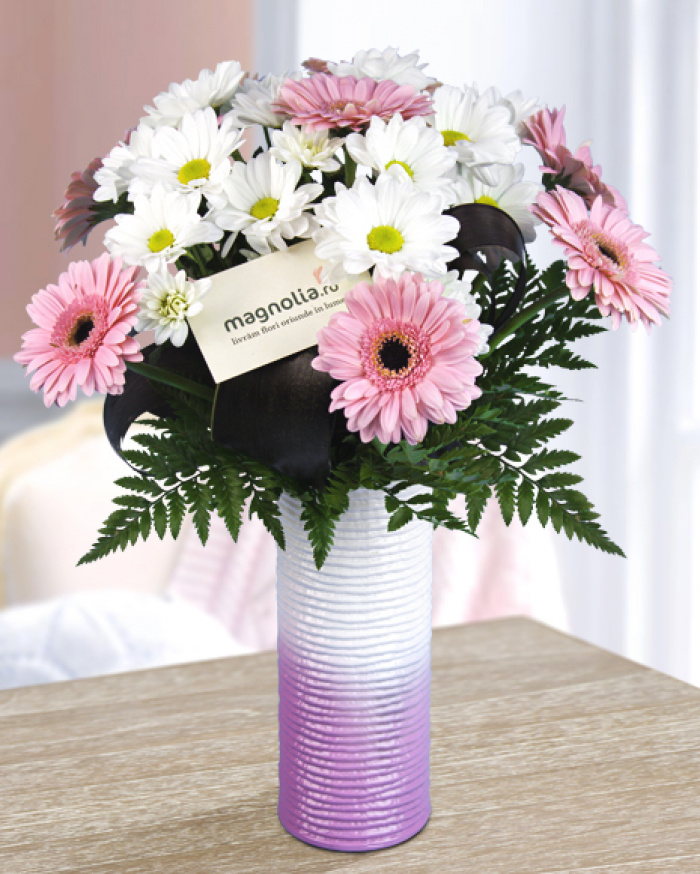 Buchet cu gerbere roz – imaginea 1