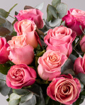 Bouquet of 11 pink roses – imaginea 2
