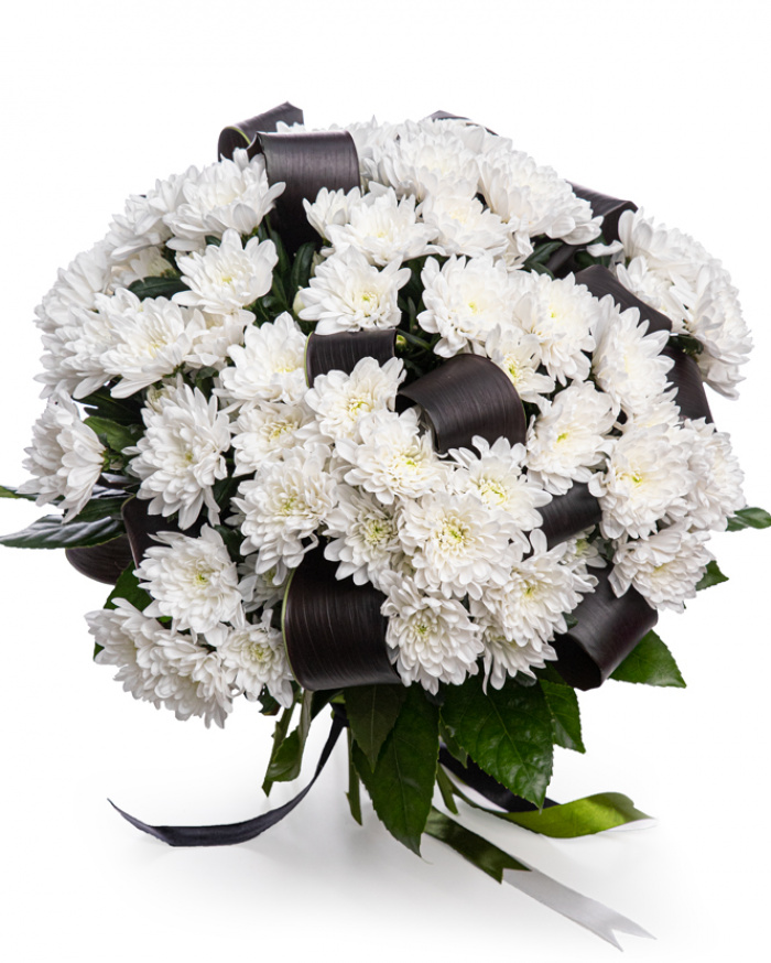 Buchet funerar cu flori albe – imaginea 1