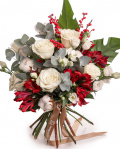 Buchet de iarnă cu eustoma și trandafiri – imaginea 1