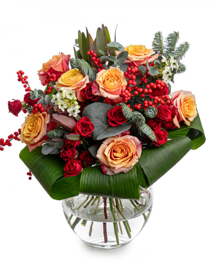 Winter bouquet of roses – imaginea 1