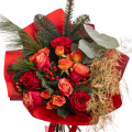 Buchet de Crăciun cu flori portocalii