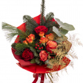Buchet de Crăciun cu flori portocalii