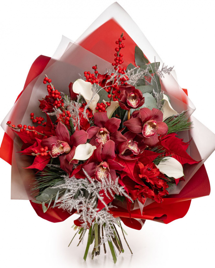 Buchet de iarnă cu Orhidee Cymbidium – imaginea 1