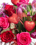 Buchet cu trandafiri roz si inimioare – imaginea 2