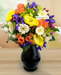Buchet cu cale, irisi si frezii – imaginea 1