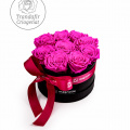 Trandafiri criogenati roz in cutie neagra