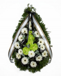 Funeral wreath with gerbera and anthurium – imaginea 1