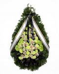 Coroana funerara cu orhidee si garoafe – imaginea 1