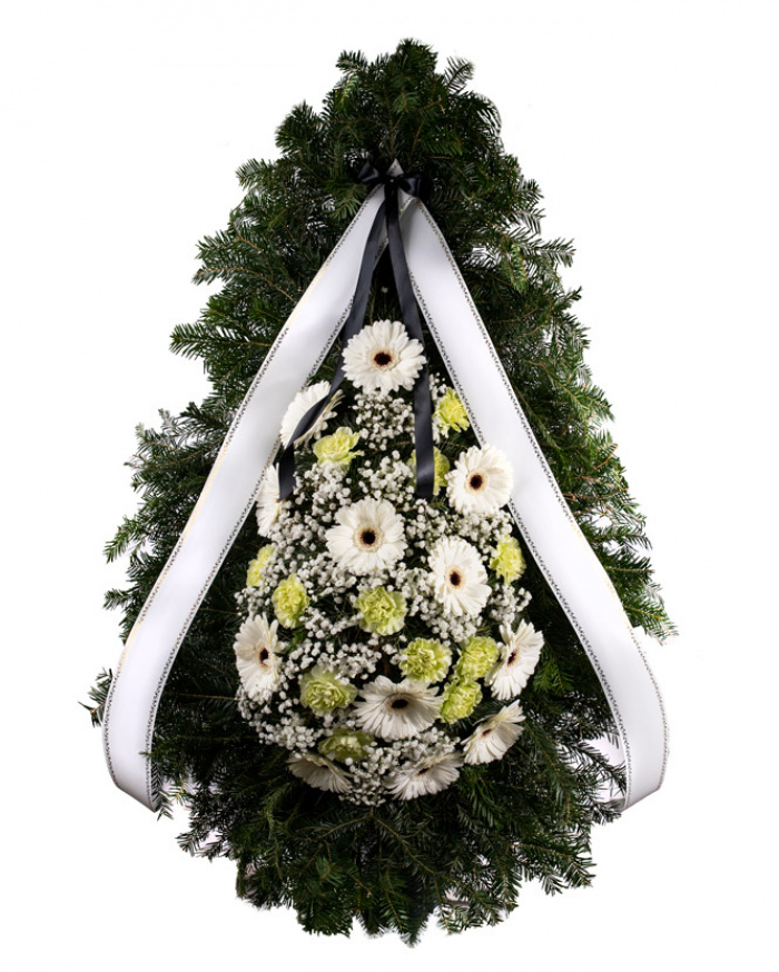 Coroana funerara cu gerbera – imaginea 1