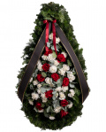 Coroana funerara cu trandafiri si garoafe – imaginea 1