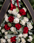 Funeral wreath with roses and carnations – the image 2