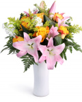 Buchet cu crini si solidago – imaginea 1