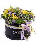 Box with purple and yellow flowers – imaginea 1