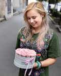 Trandafiri criogenati englezesti roz in cutie