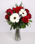 Buchet cu gerbera si trandafiri