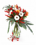 Buchet de Iarna cu gerbera si cale – imaginea 1